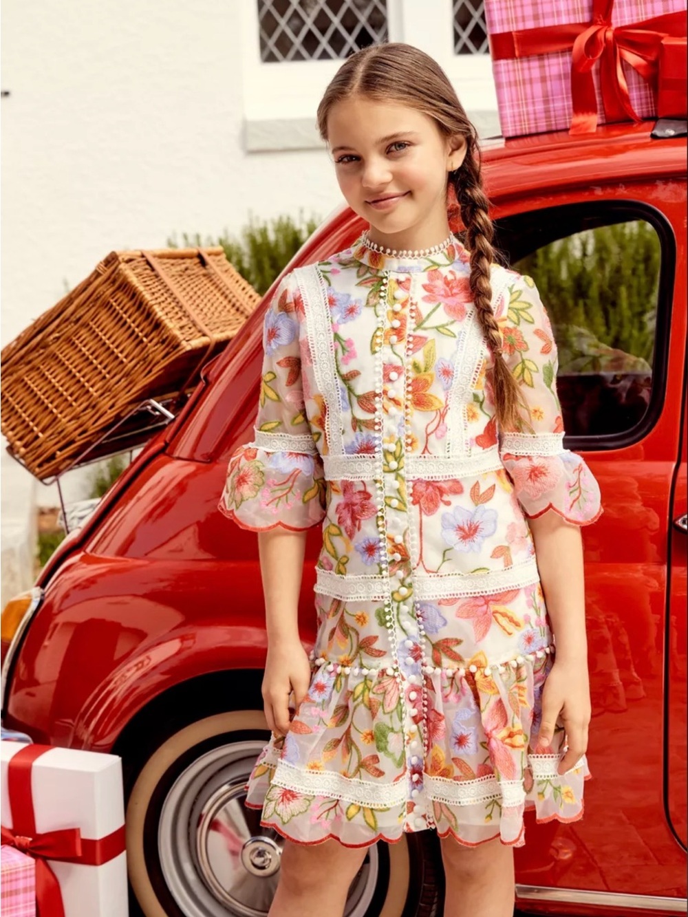 Marlo Kids Girls' Merry Embroidered Floral Dress size 5/6